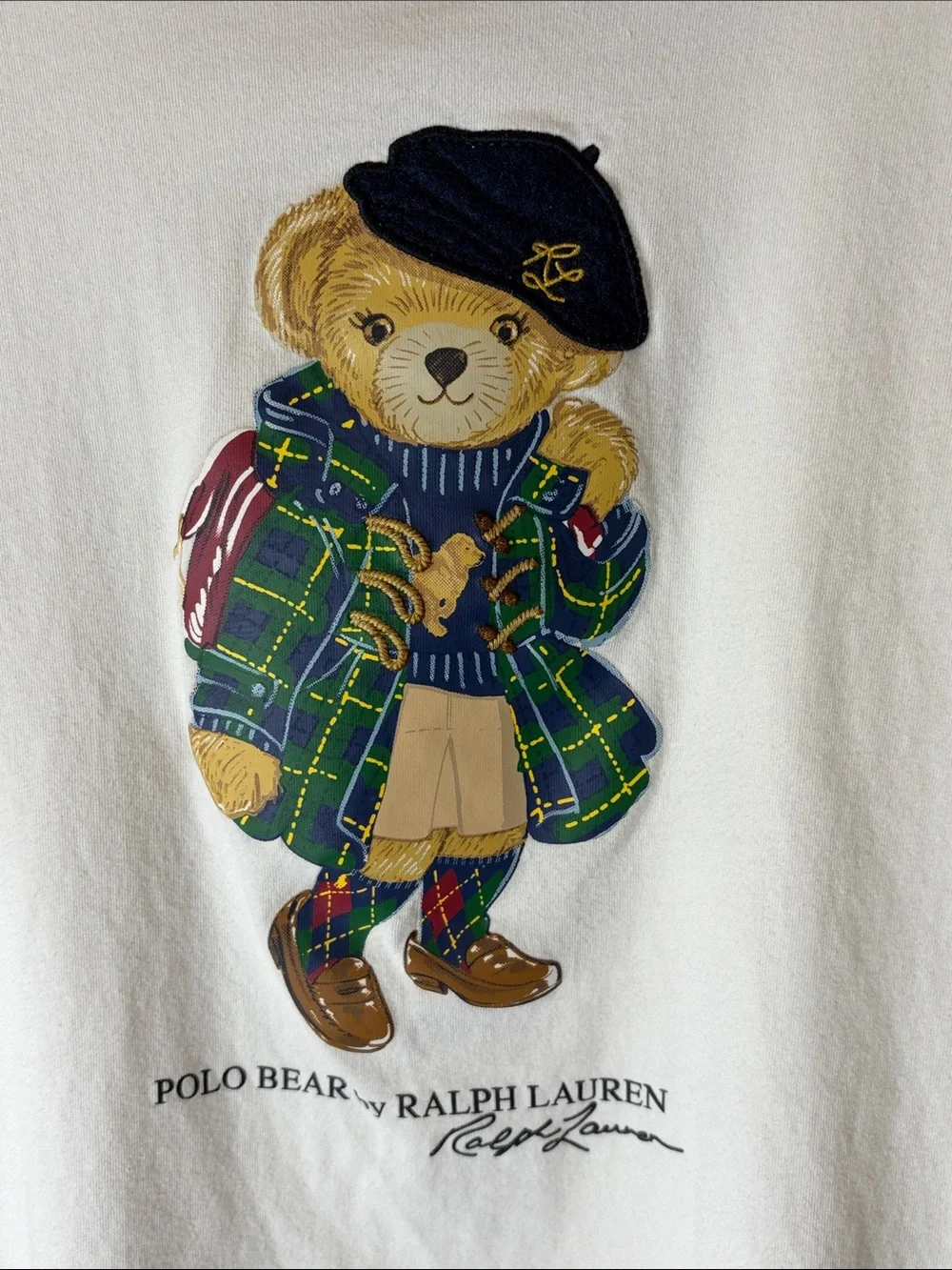 Polo Ralph Lauren Polo Bear Long Sleeve Tee White Youth XL 16 Preppy